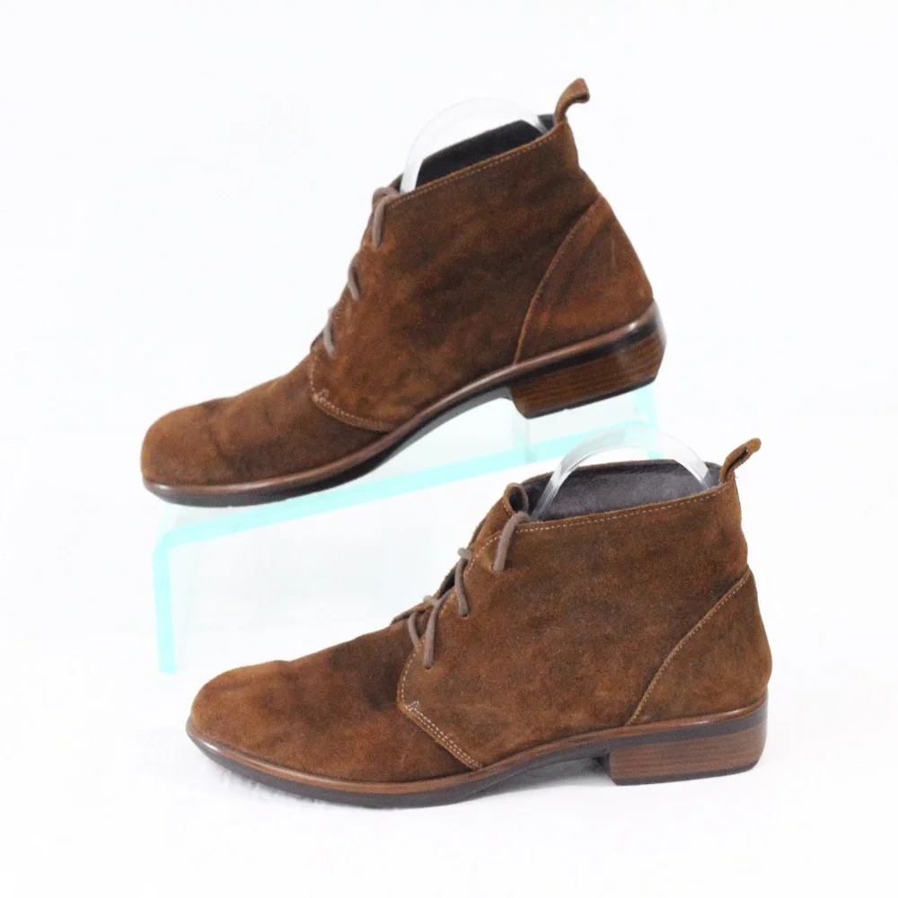 Naot Levanto Brown Boots Women Suede Bootie sz 7